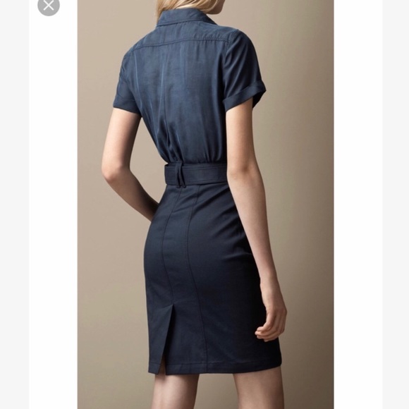 Burberry Navy Military Belted Dress - Picture 5 of 5